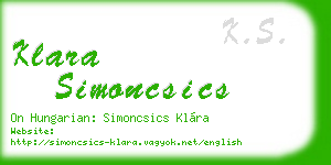 klara simoncsics business card