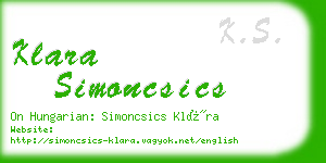 klara simoncsics business card